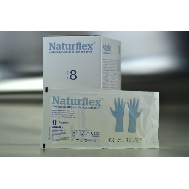 Naturflex Guantes quirúrgicos de látex con polvo